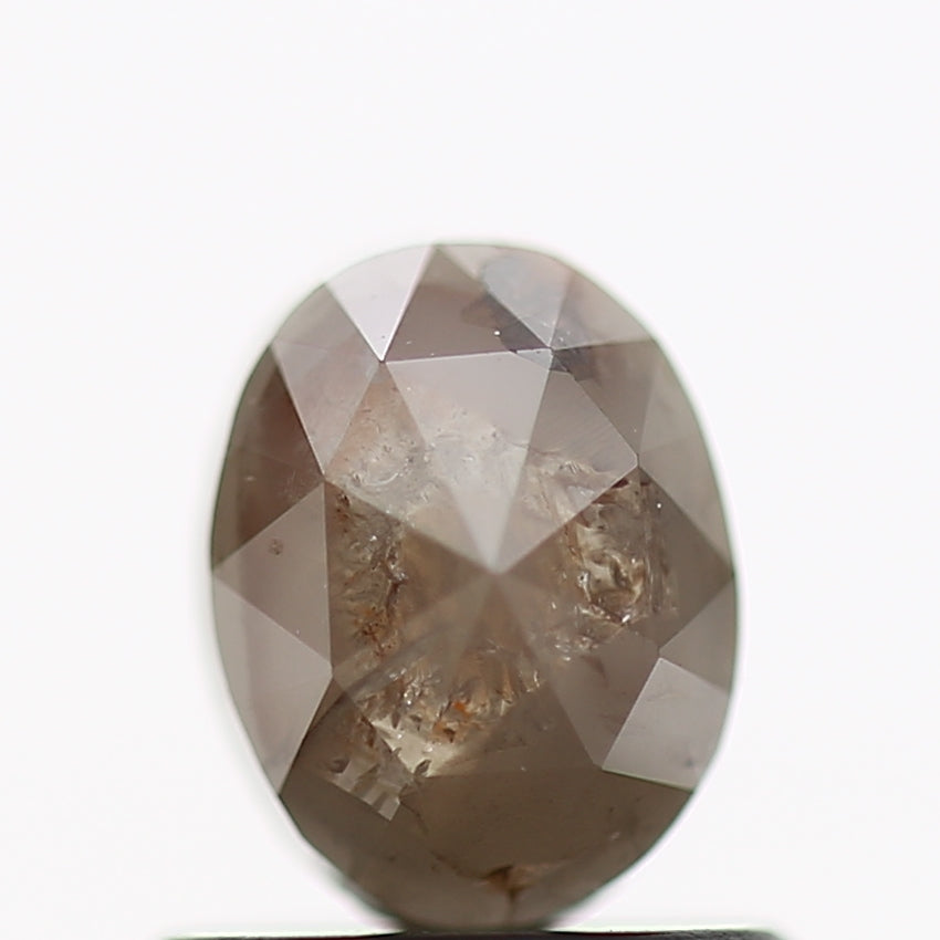 0.85 Carat Gray Oval Rose Cut Natural Diamond