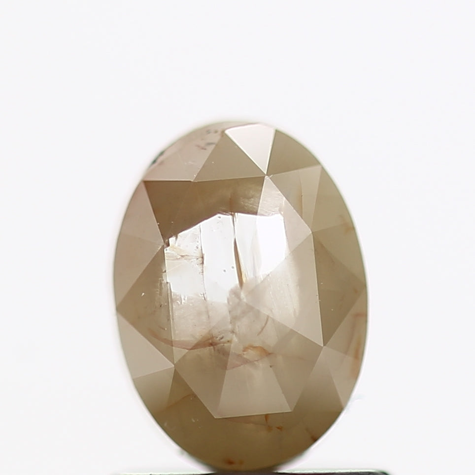 0.86 Carat Rose Cut Oval Yellow Natural Loose Diamond