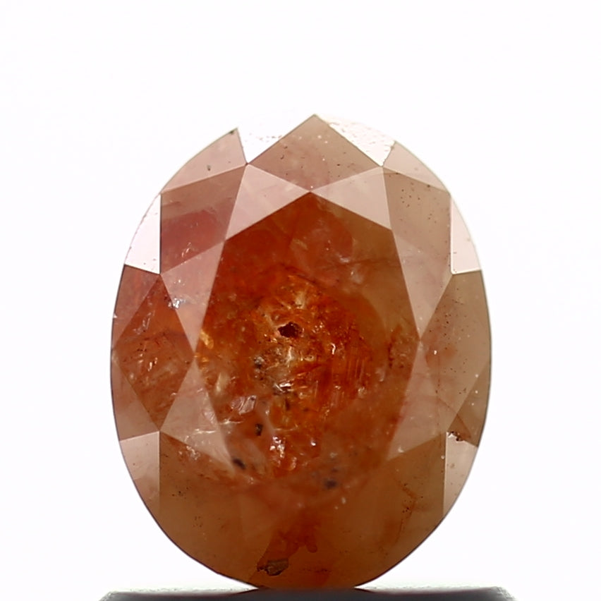 0.87 Carat Natural Orange Oval Diamond 6.5 MM