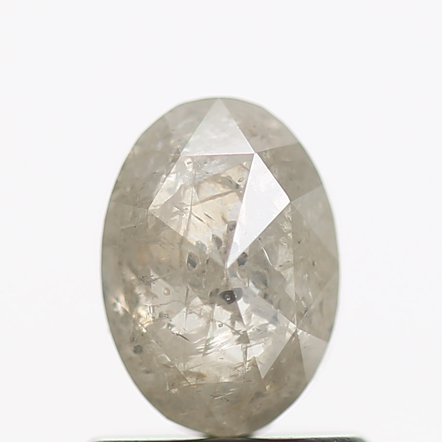 0.87 Carat Oval Cut Natural Grey Salt and Pepper Diamond 6.80 MM