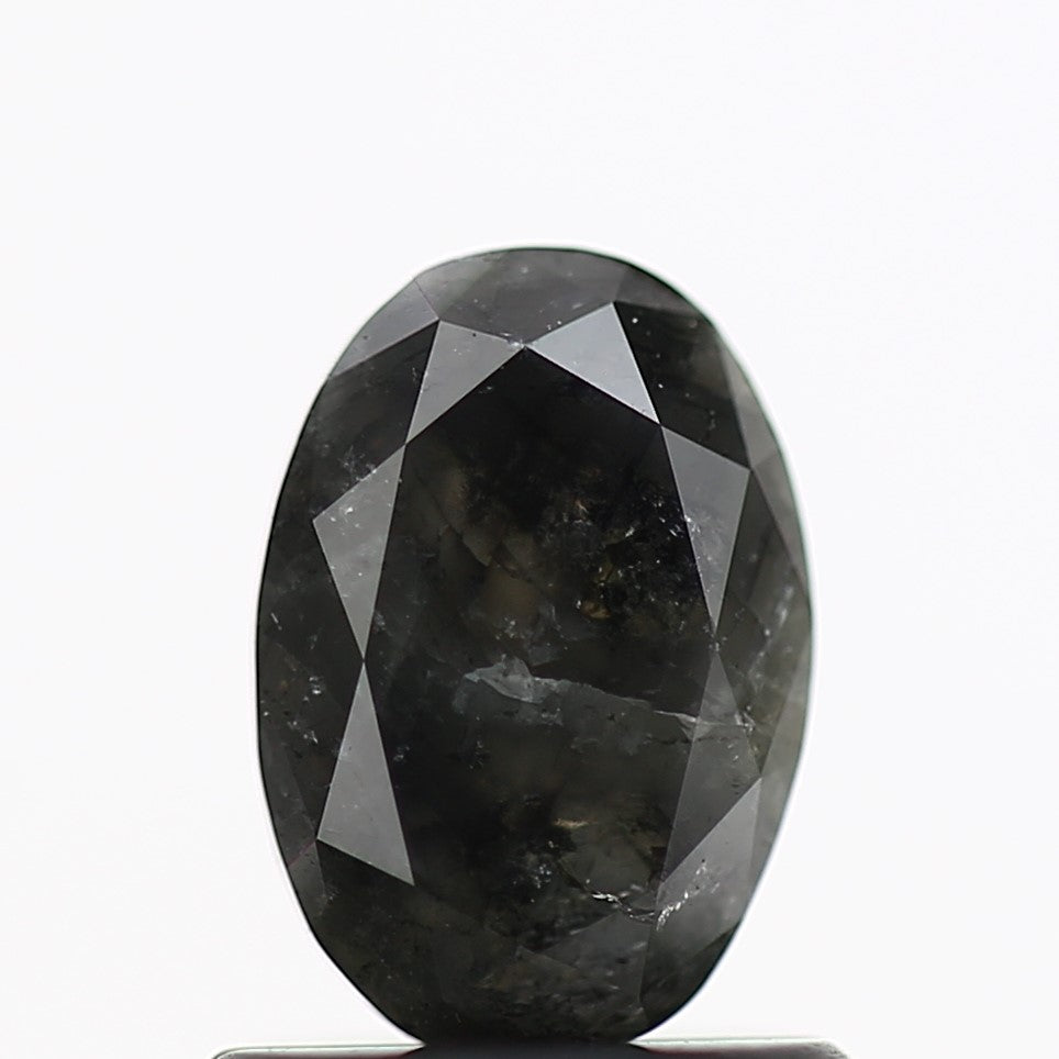 0.88 Carat Fancy Gray Oval Brilliant Cut Natural Diamond