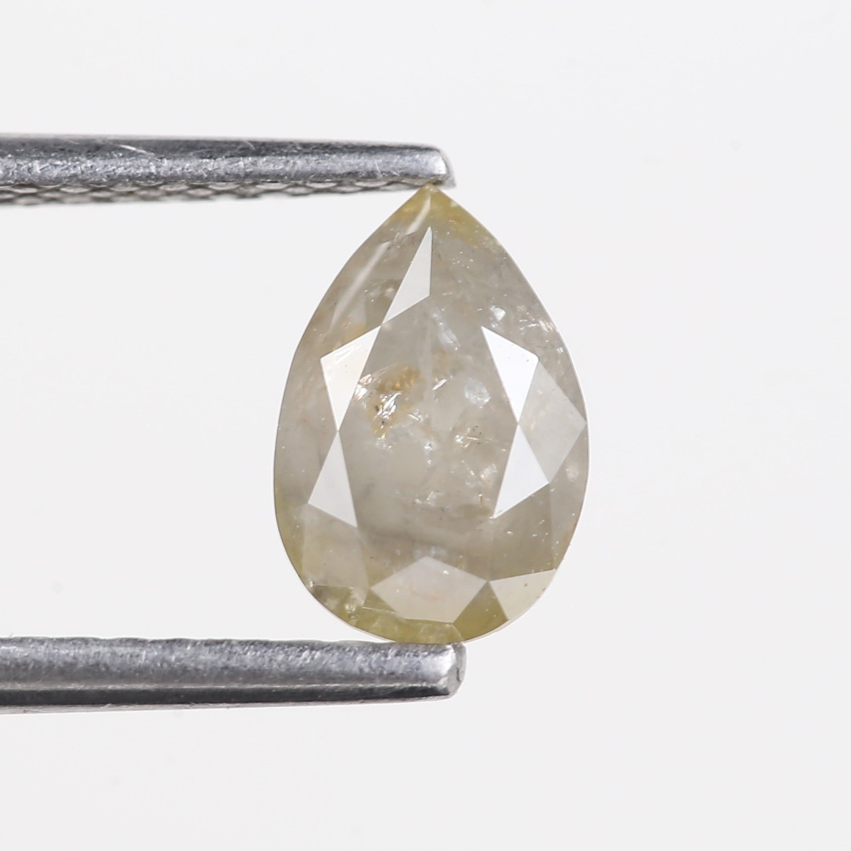 0.89 Carat Natural Gray Pear Shape Salt and Pepper Diamond 7.57 MM