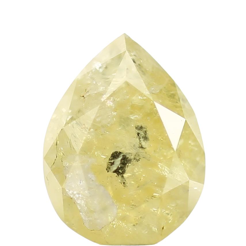 1 Carat Yellow Diamond Pear Salt and Pepper Diamond 7.13 MM