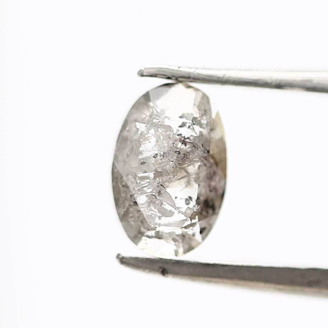 0.91 Carat Oval Shape Salt and pepper Diamond 7.82 MM