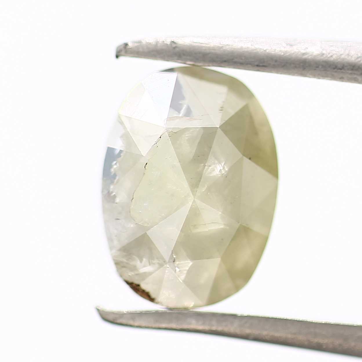 0.93 Carat Rose Cut Yellow Diamond Oval Shape 7.80 MM