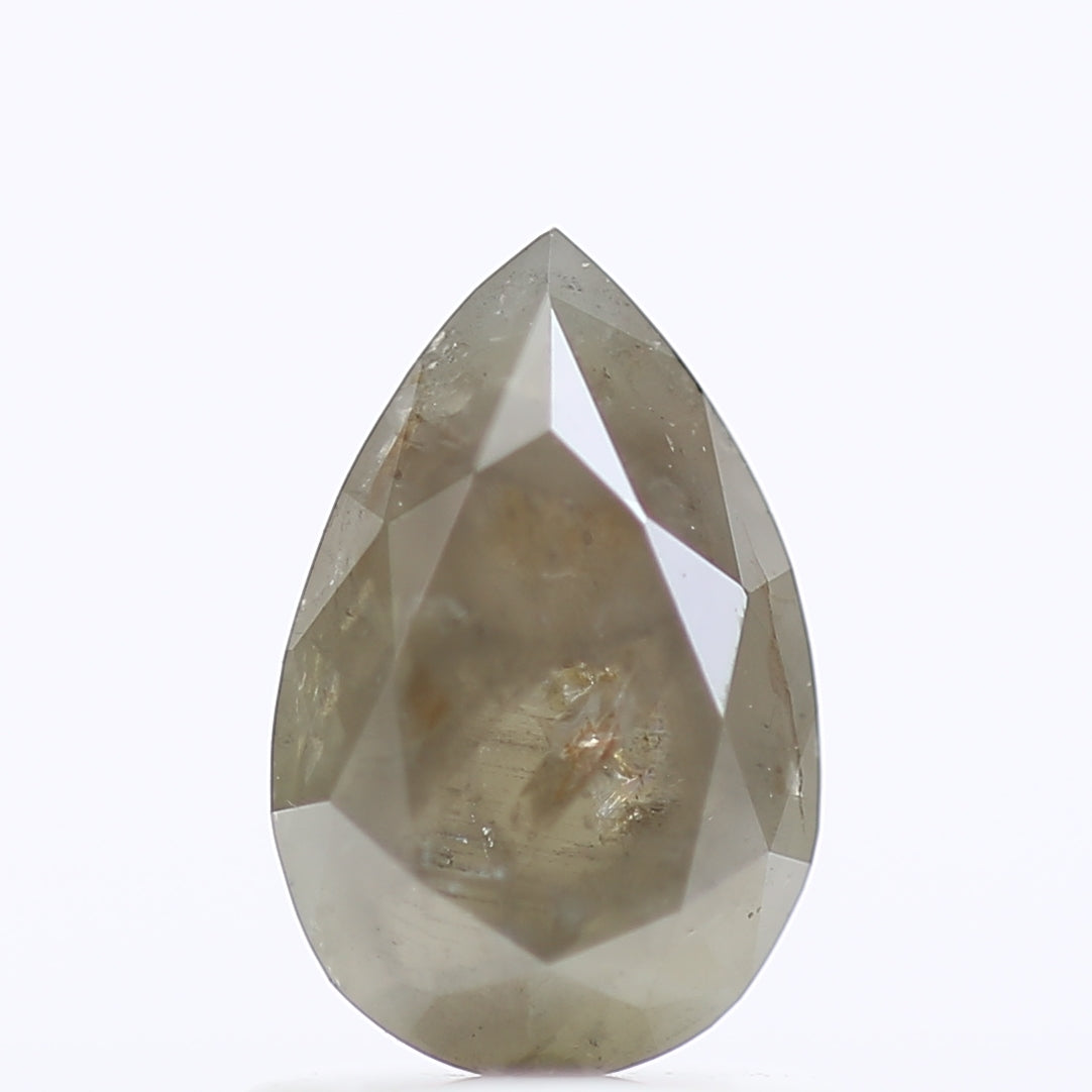 0.94 Carat Gray Pear Salt and Pepper Diamond 8.05 MM