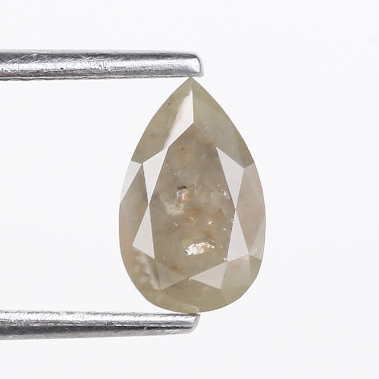 0.96 Carat Natural Gray Pear Cut Salt and Pepper Diamond 8.13 MM