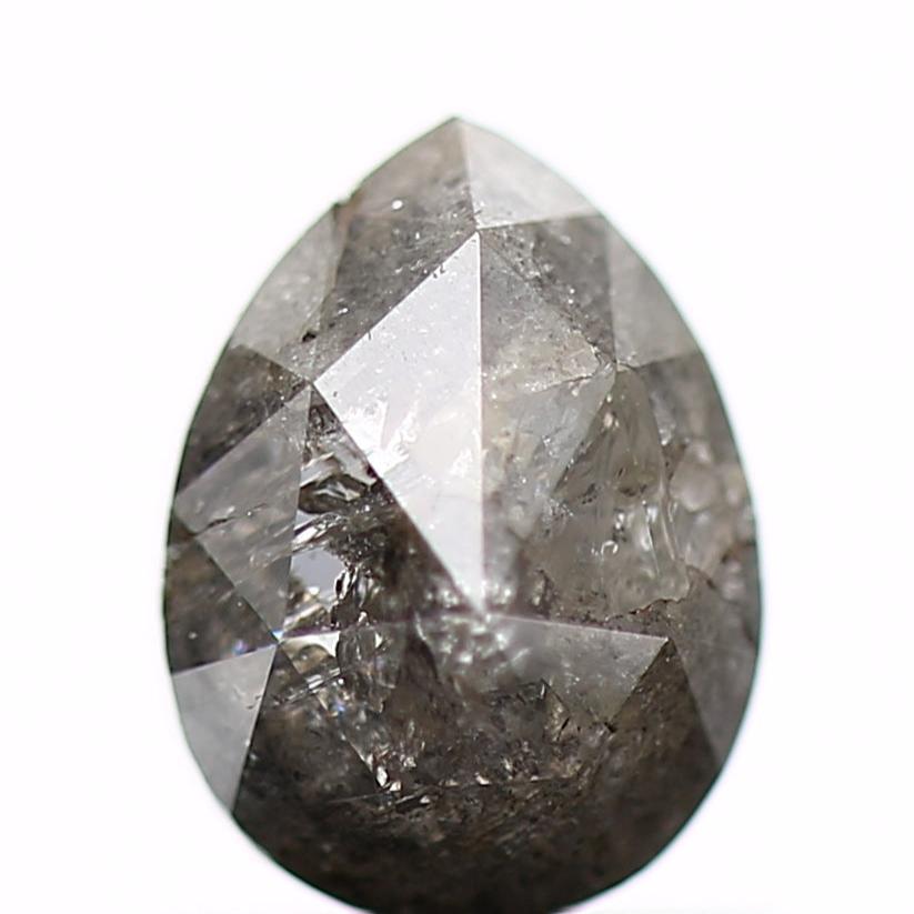 0.96 Carat Salt and Pepper Pear Diamond 6.85 MM