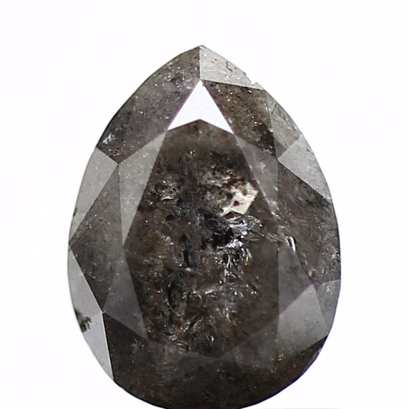 0.96 Carat Salt and Pepper Pear Diamond 6.85 MM
