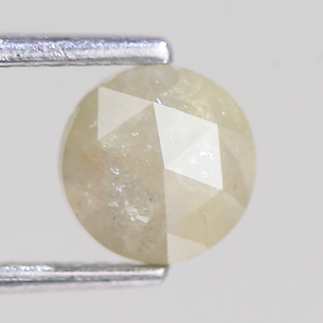 0.97 Carat Natural Round Rose Cut Salt And Pepper Diamond 6.36 MM