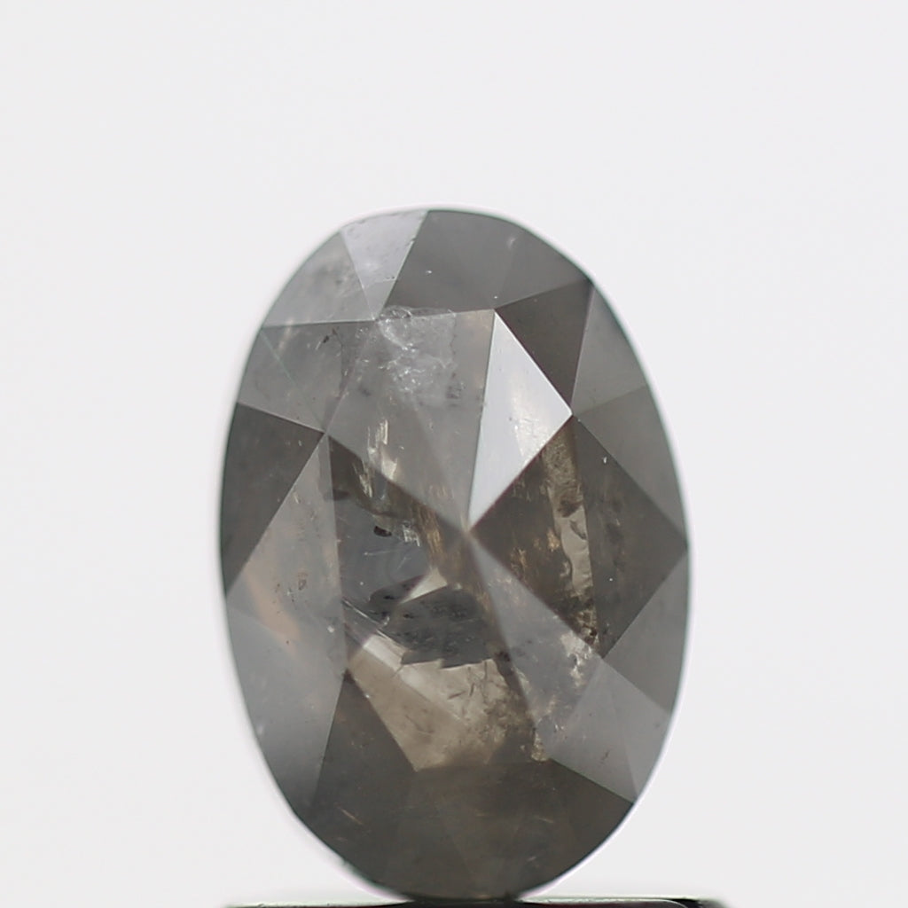 0.98 Carat Gray Oval Rose Cut Natural Loose Diamond