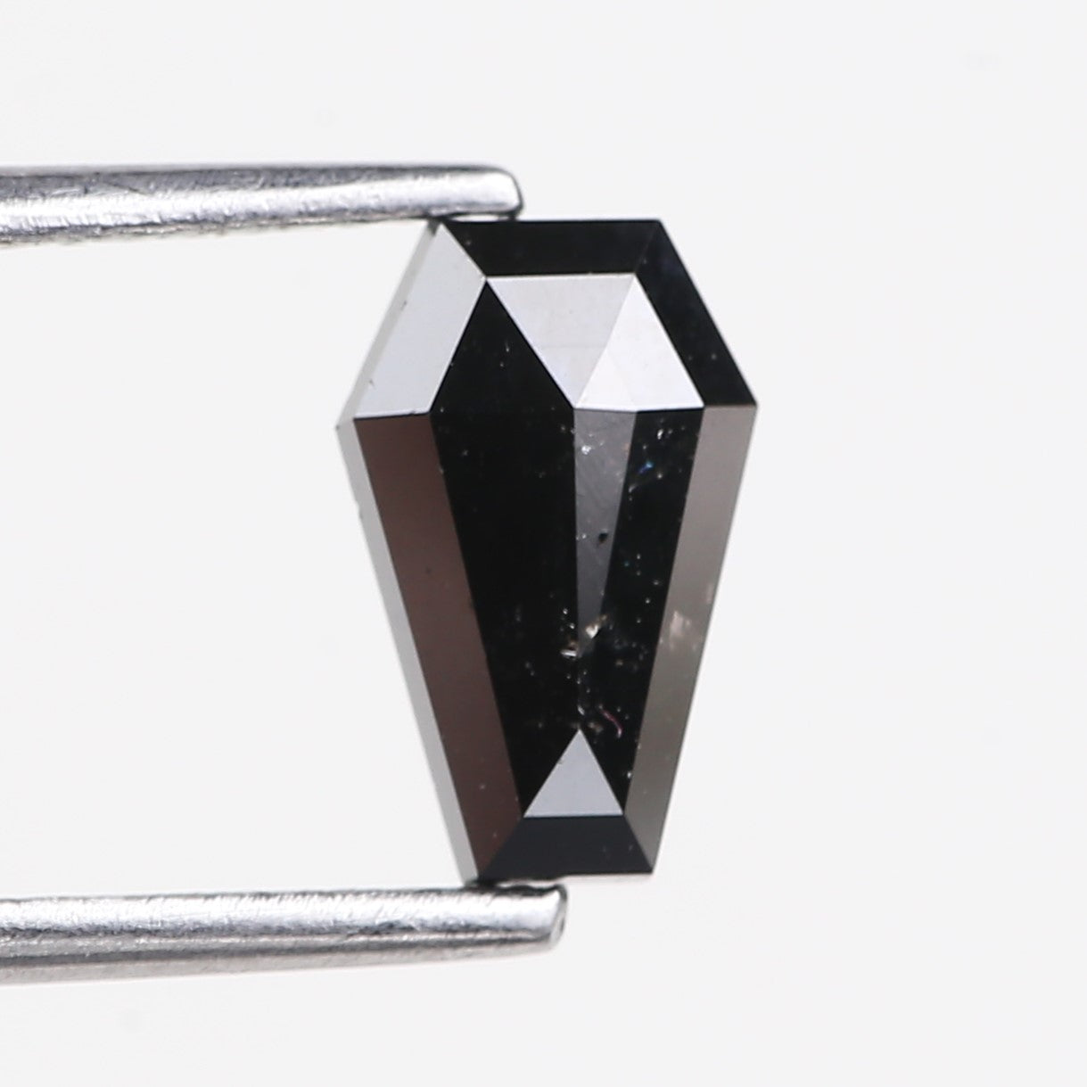 0.98 Carat Natural Coffin Cut Black Diamond 8.5 MM