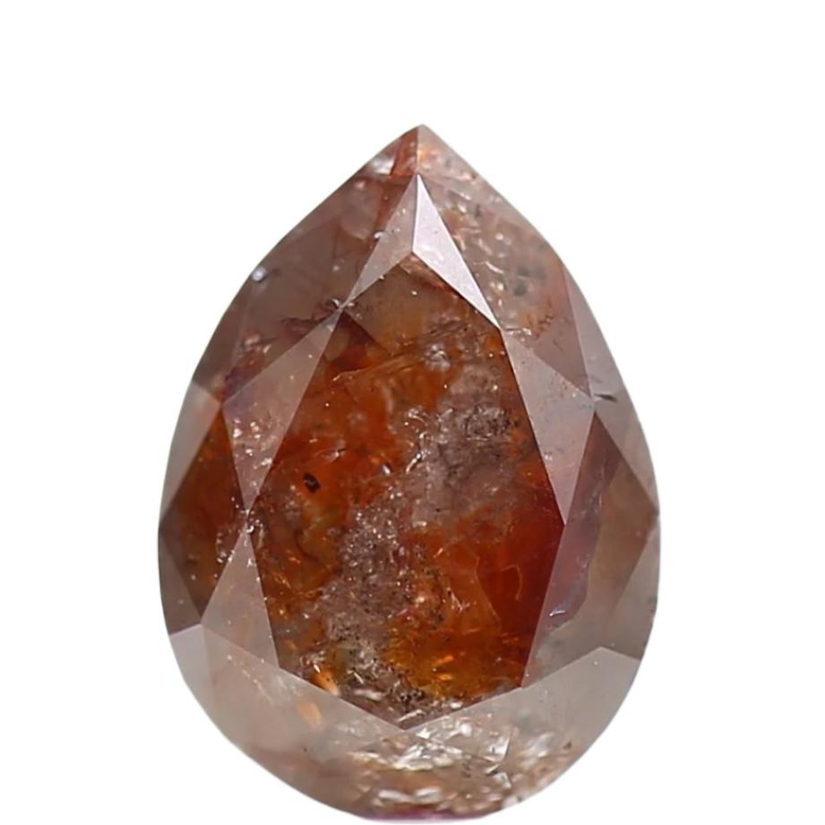 0.98_Carat_Natural_Orange_Pear_Loose_Salt_and_Pepper_Diamond