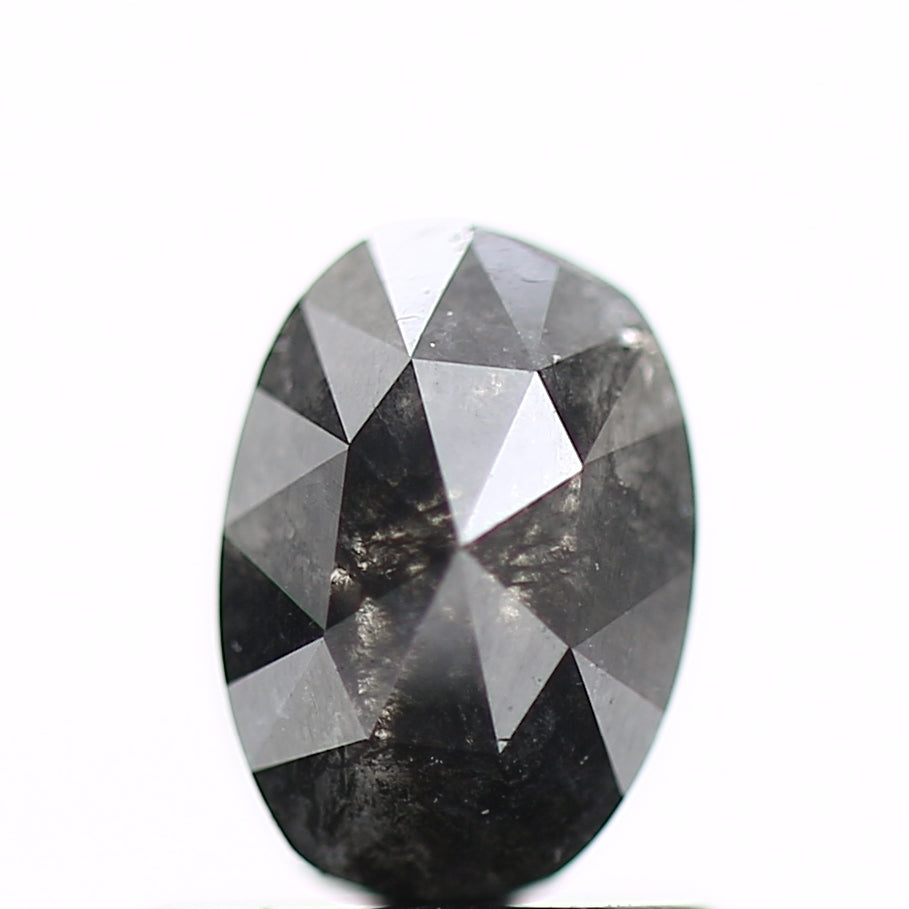 0.99 Carat Fancy Black Natural Diamond Rose Cut Oval 6.50 MM