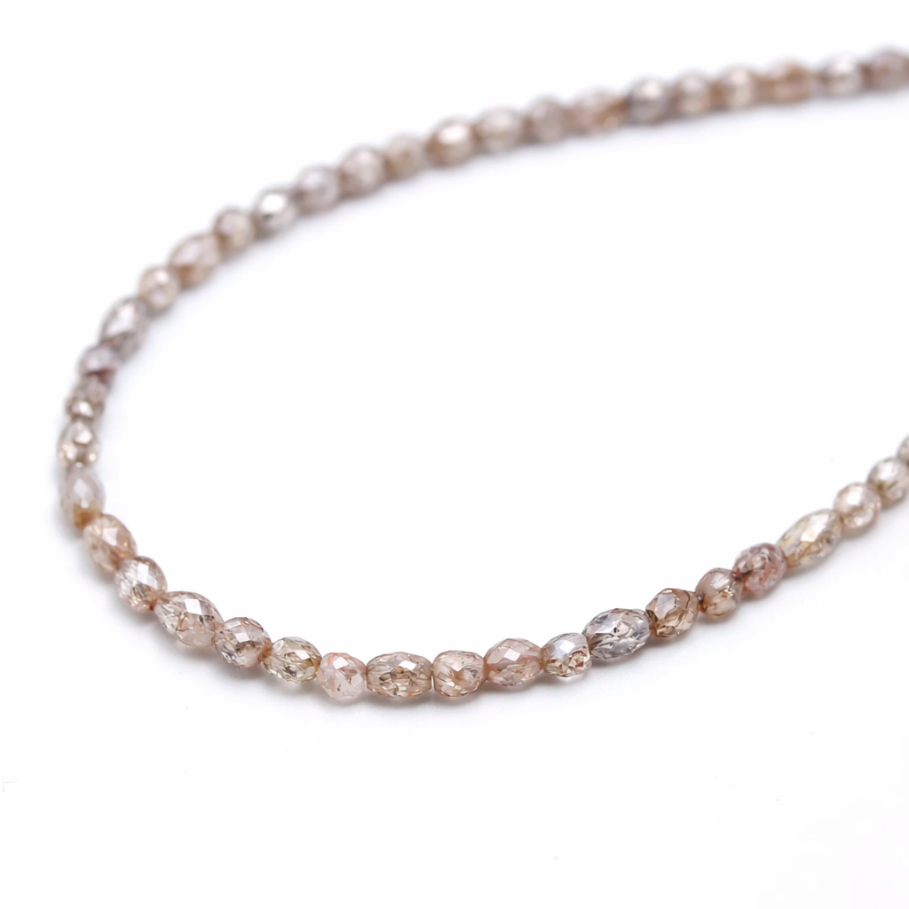 AAA+ Quality Faceted Champagne Natural Diamond Beads 2.5-3.4mm
