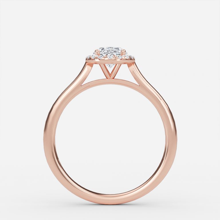 Kevi Oval Halo Engagement Ring 14K / 18K Solid Gold