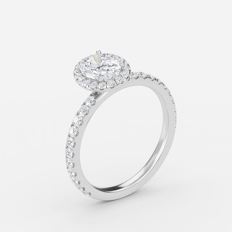 Killian Oval Halo Engagement Ring 14K / 18K Solid Gold