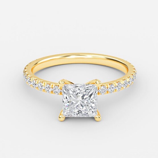 Jose Princess Unique Diamond Engagement Ring 14K / 18K Solid Gold