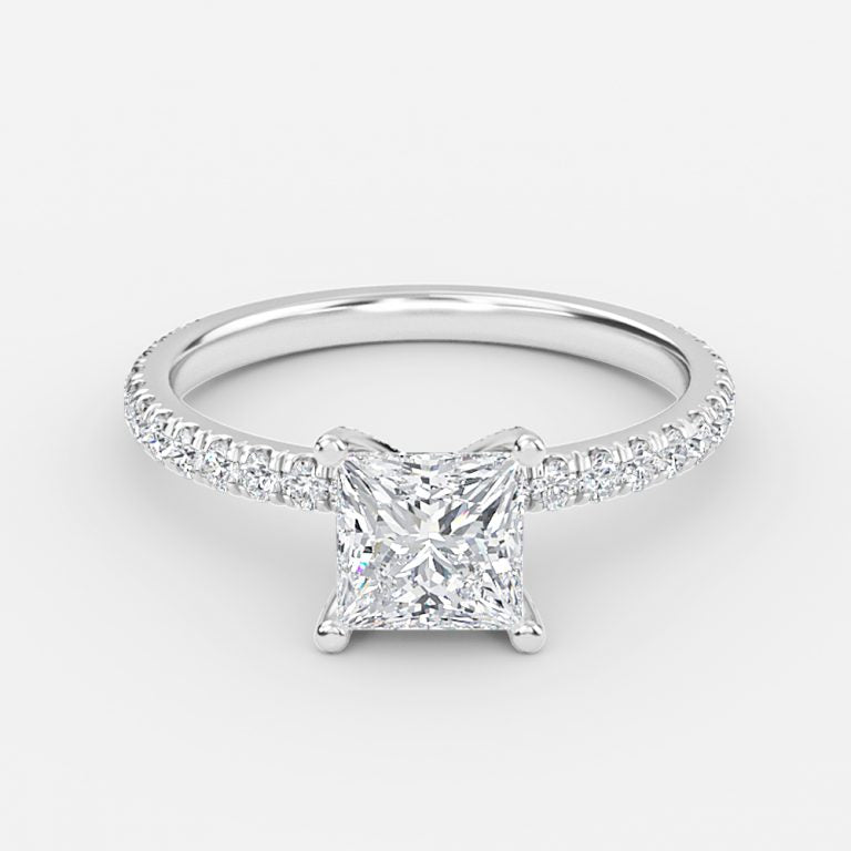 Jose Princess Unique Diamond Engagement Ring 14K / 18K Solid Gold