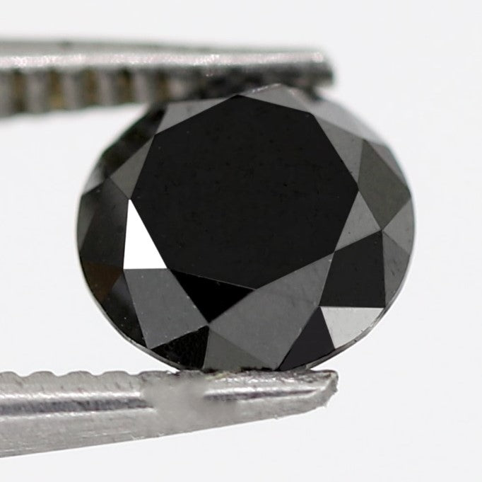 1 Carat Brilliant Cut Round Shape Natural Loose Black Diamond AAA Quality Suitable For Prong Setting 14k Rose Gold Solitaire Engagement Ring - Blackdiamond