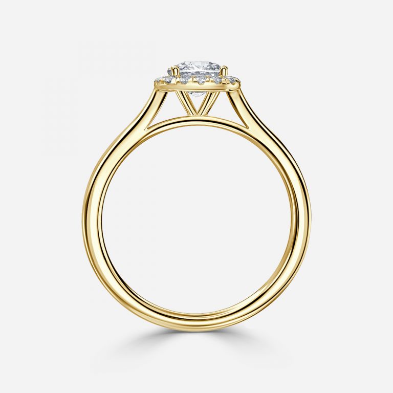 Kevi Cushion Halo Engagement Ring 14K / 18K Solid Gold