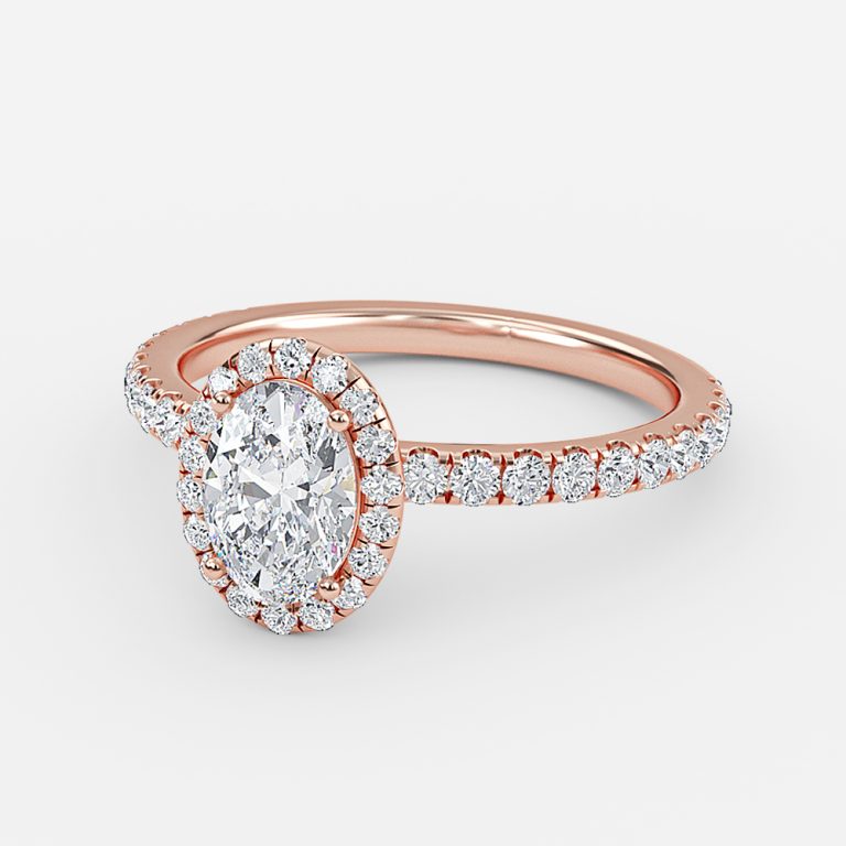 Killian Oval Halo Engagement Ring 14K / 18K Solid Gold