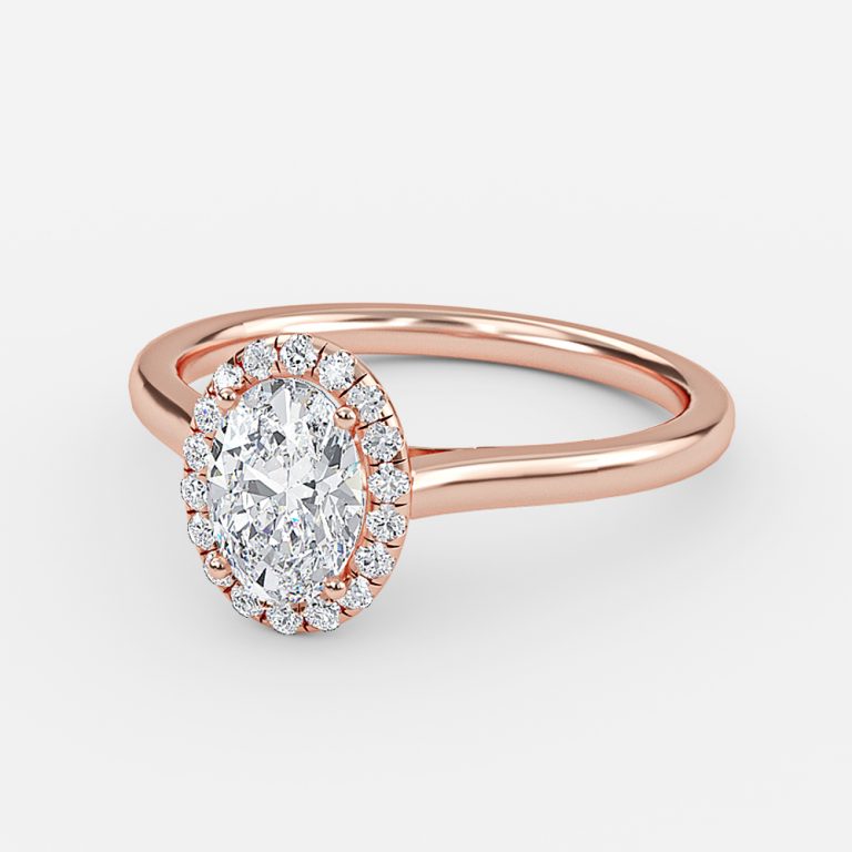 Kevi Oval Halo Engagement Ring 14K / 18K Solid Gold
