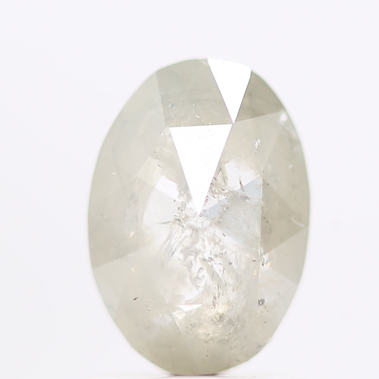 1.01 Carat Natural Oval Rose Cut Icy Diamond 7.70 MM