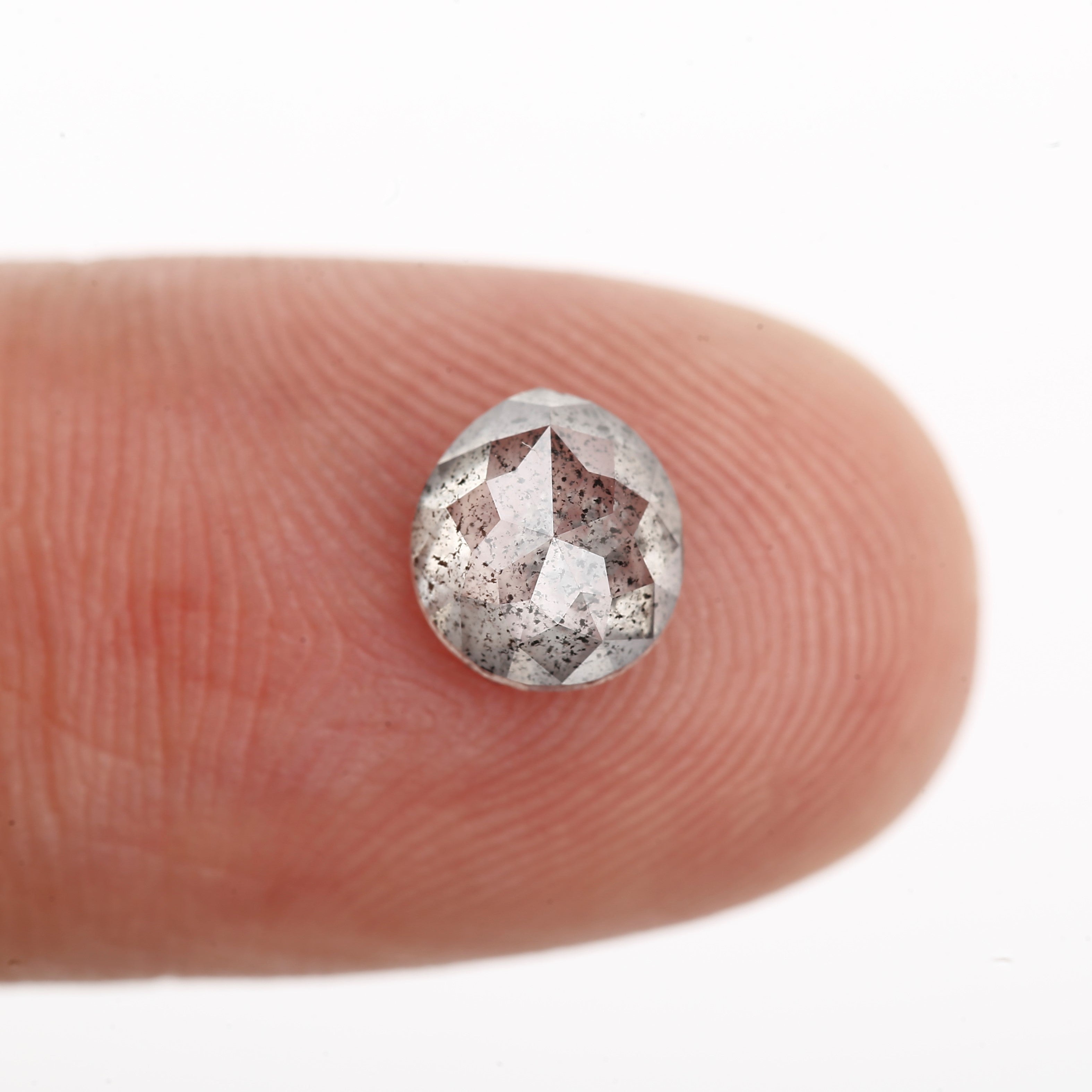 1.01_Carat_salt and_pepper_Rose_Cut_Fancy_Gray_Pear_Natural_Diamond_For_Ring