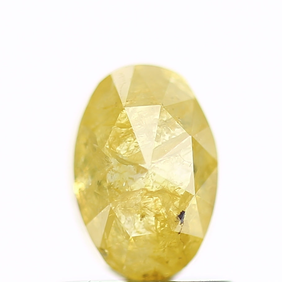 1.02 Carat Fancy Yellow Oval Salt and Pepper Diamond 6.8 MM