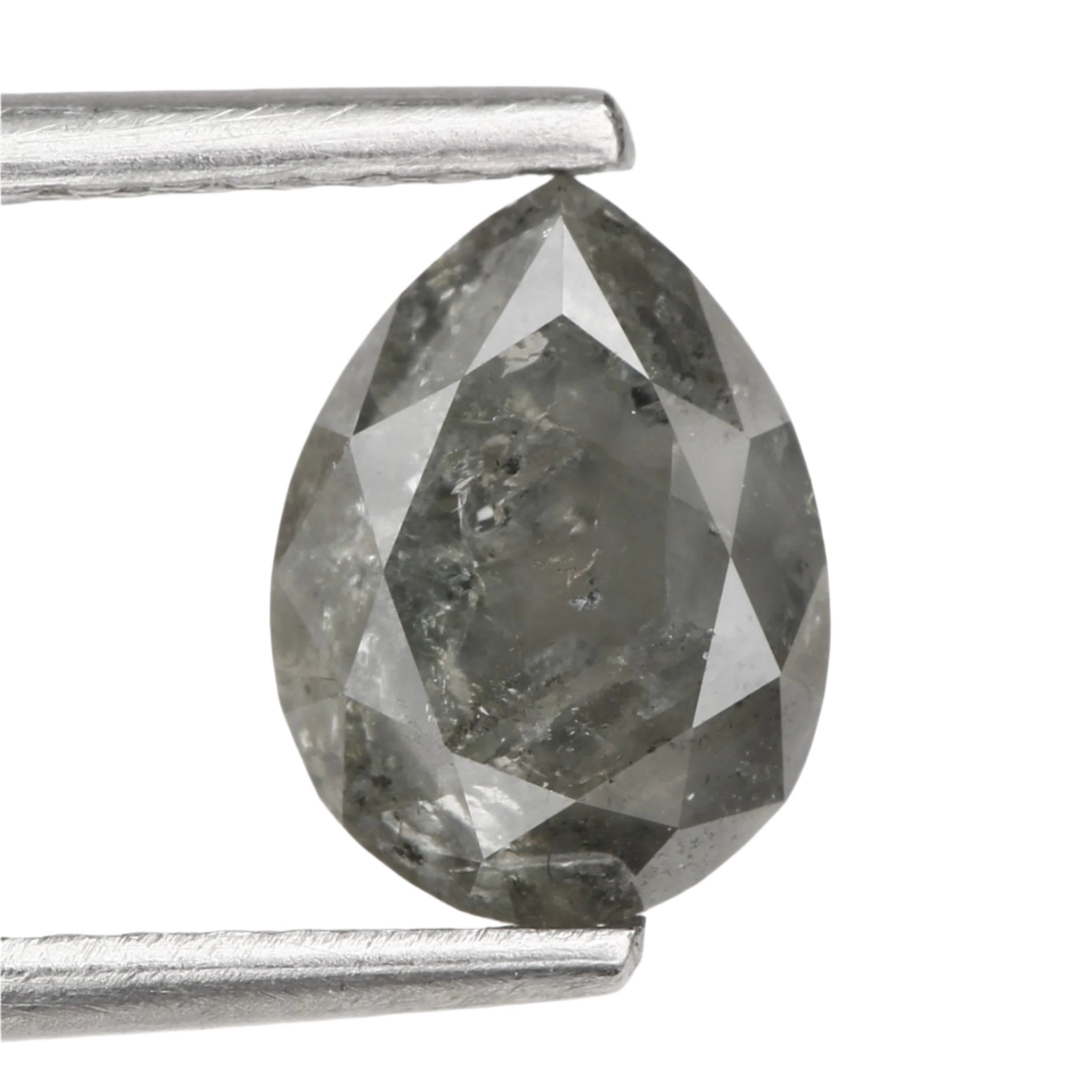 1.02 Carat Natural GRAY Pear Salt and Pepper Diamond 7.58 MM - USA