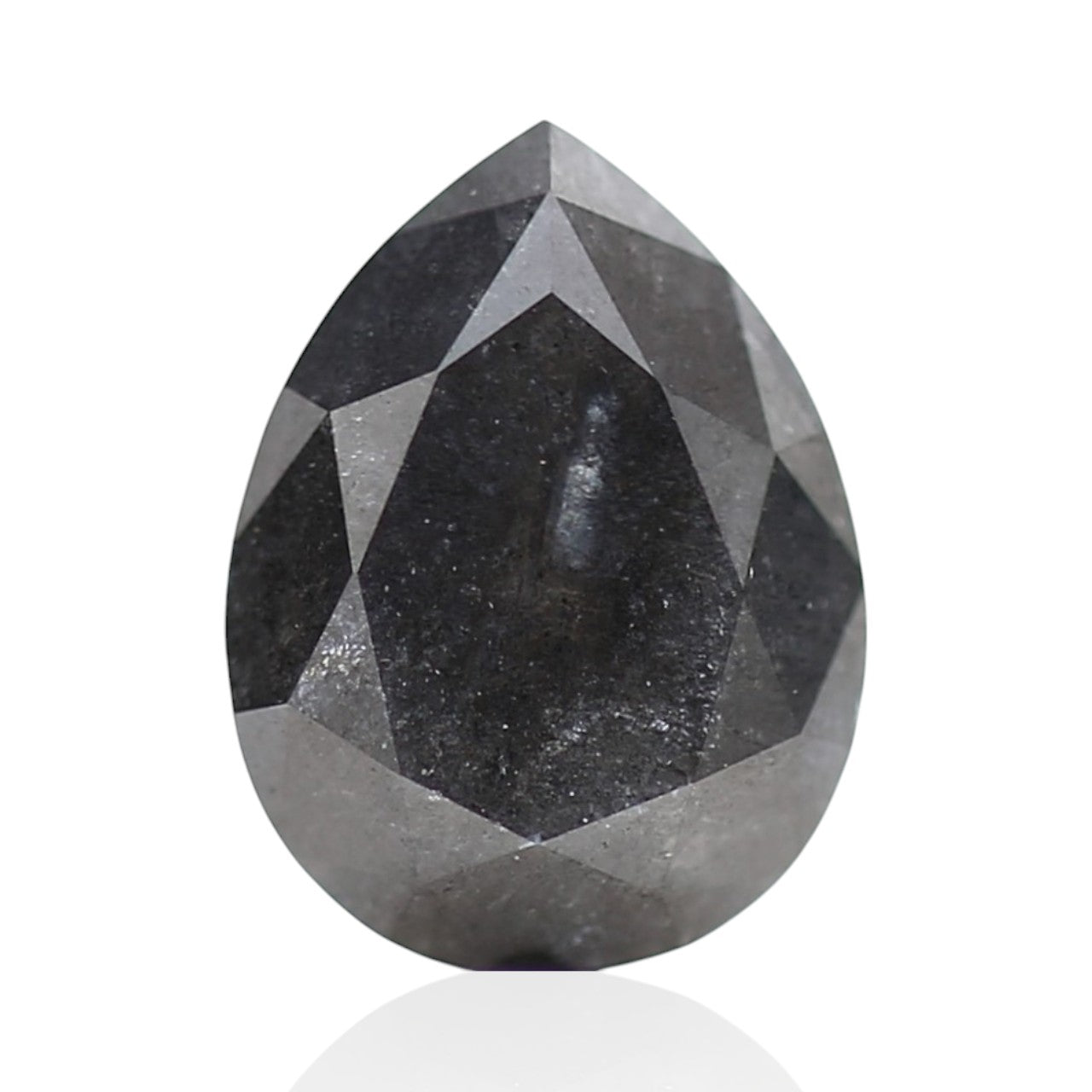 1.04 Carat Fancy Black Pear Salt and Pepper Diamond 7.77 MM