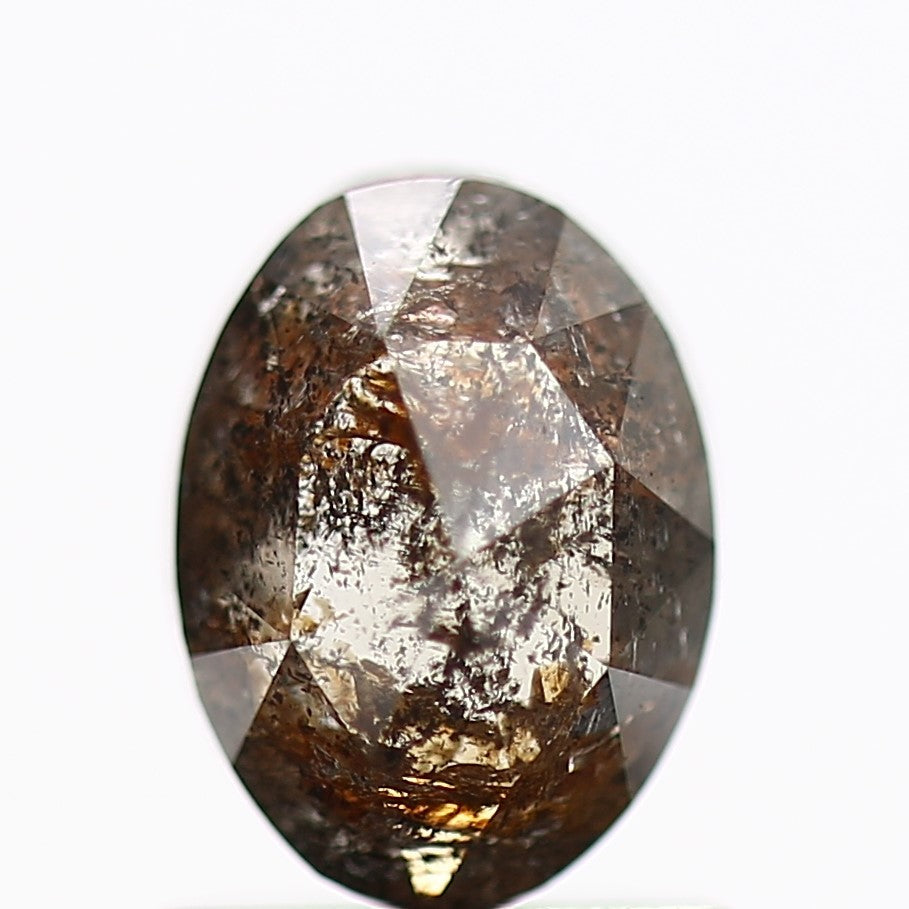 1.04 Carat Oval Rose Cut Natural Brown Diamond 7.10 MM