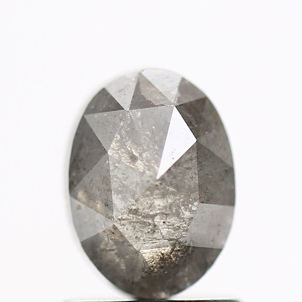 1.05 Carat Natural Salt and Pepper Oval Shape Diamond 7.1 MM