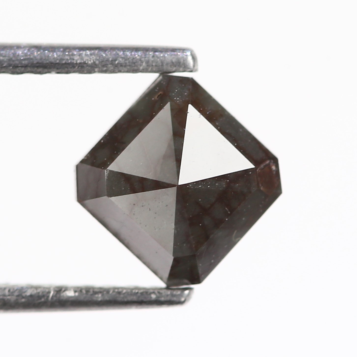1.07 Carat Natural Emerald Cut Dark Gray Salt And Pepper Diamond