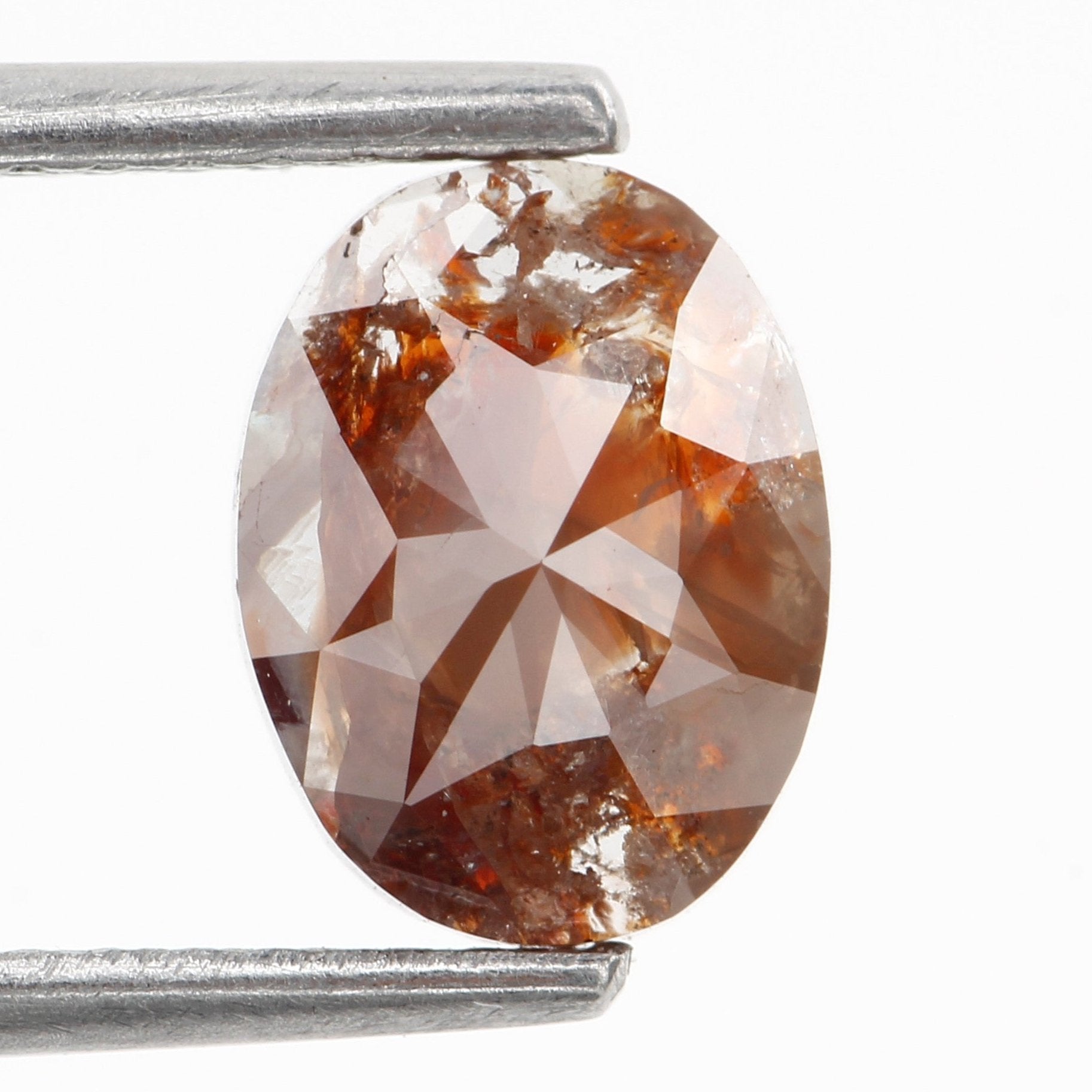 1.07 Carat Natural Orange Rose Cut Diamond Oval