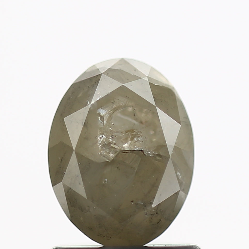 1.07 Carat Natural Salt and Pepper Oval Cut Diamond 7 MM