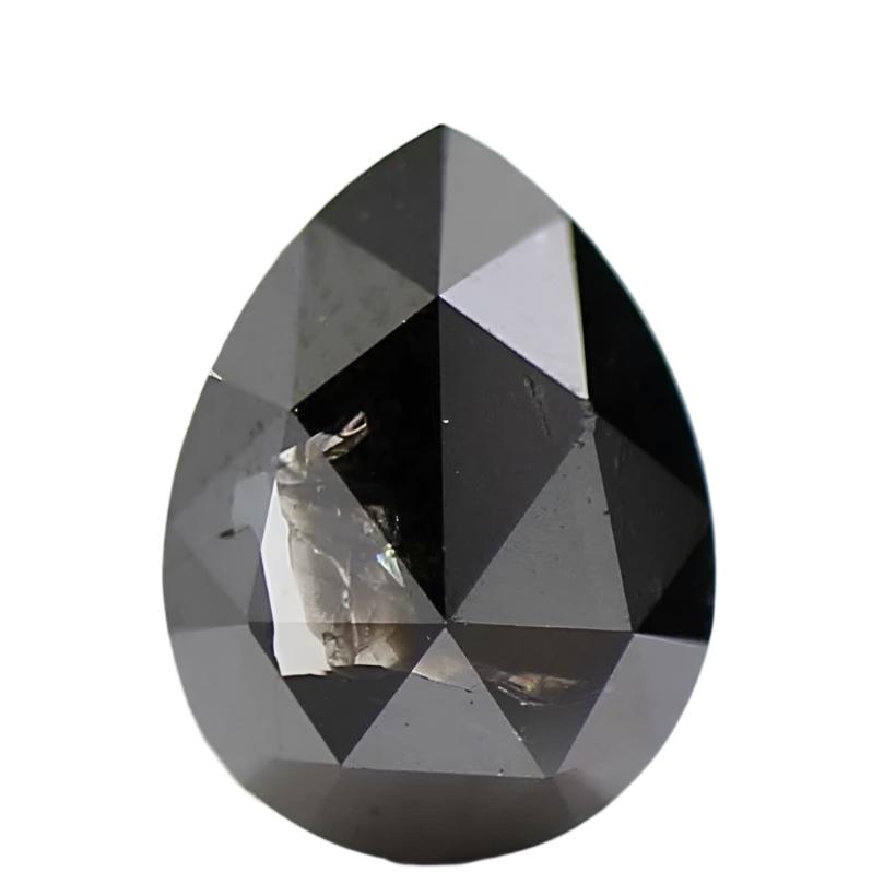 1.07 Carat Natural Salt and Pepper Pear Diamond