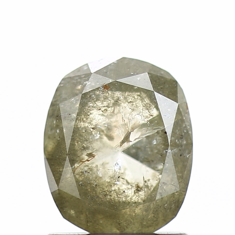 1.08 Carat Design Fancy Green Cushion Cut Diamond Ring
