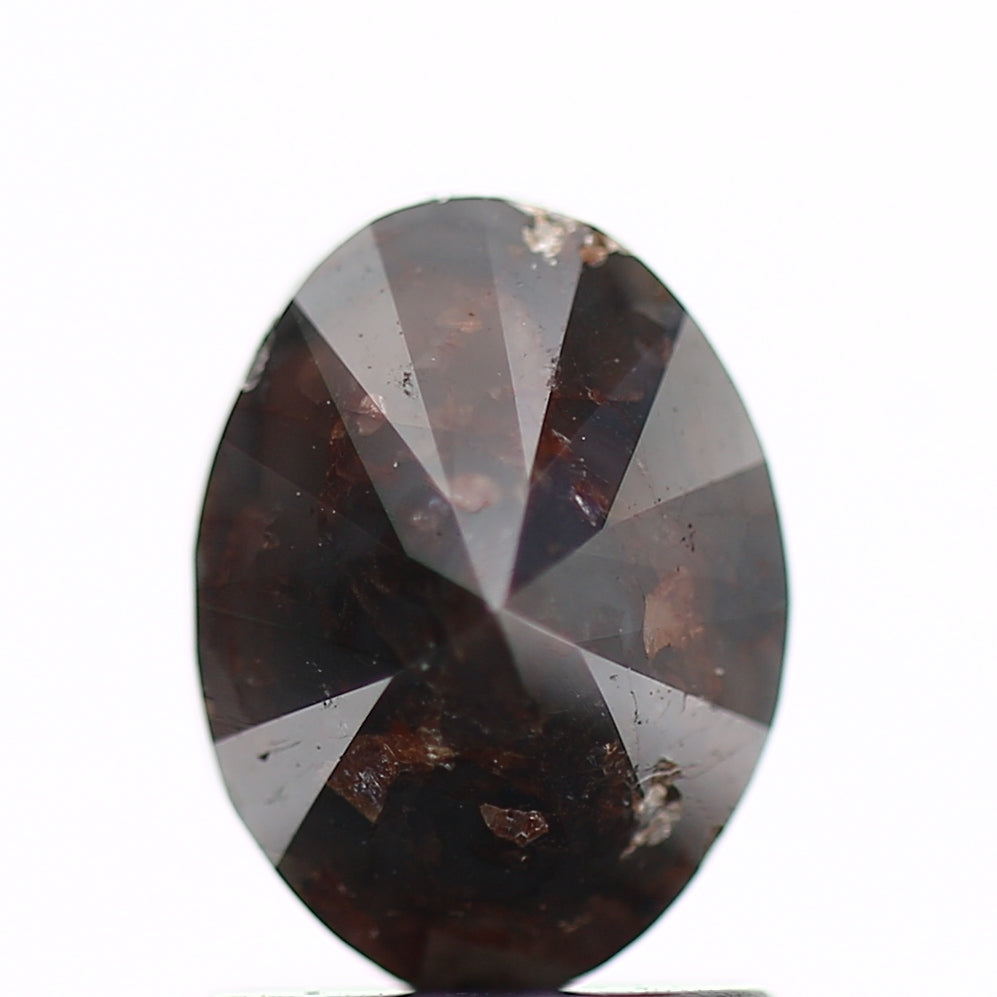 1.11 Carat Red Oval Rose Cut Natural Diamond 7 MM