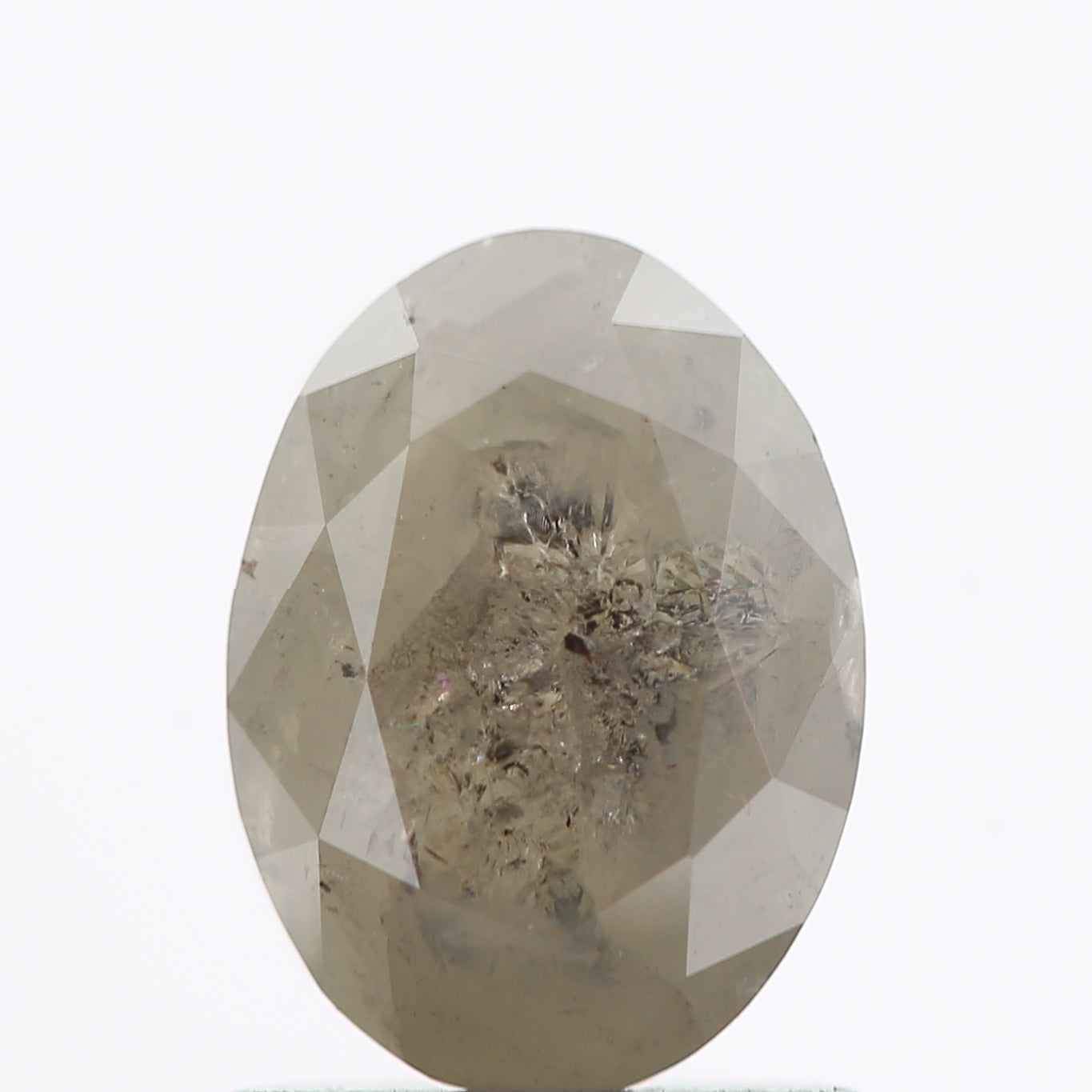 1.13 Carat Brilliant Oval Cut Salt and Pepper Diamond 7.48 MM