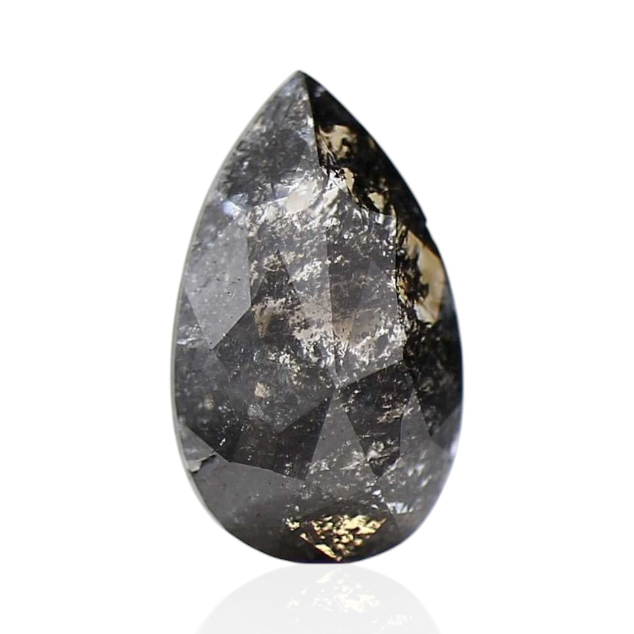 1.13 Carat Gray Natural Pear Rose Cut Loose Diamond