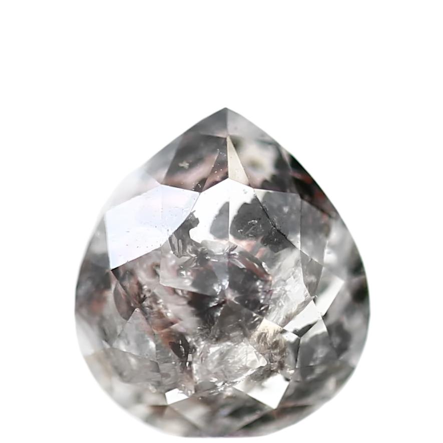 1.14_Carat_Natural_Gray_Pear_Rose_Cut_Salt_Pepper_Diamond_For_Ring