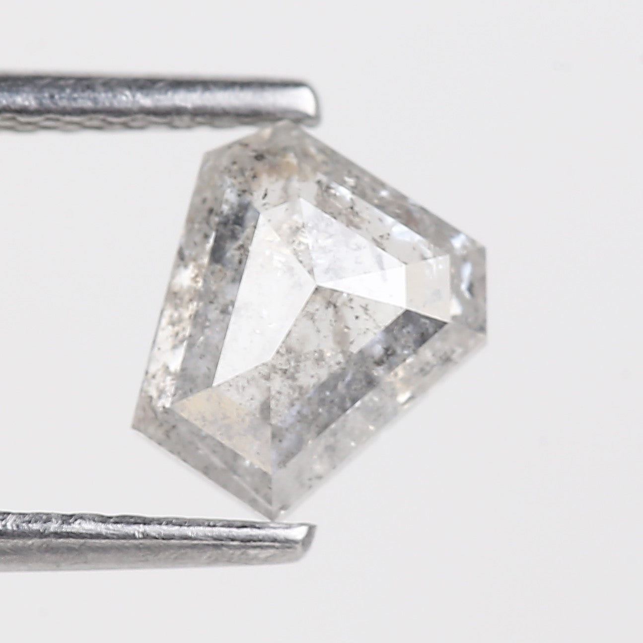 Natural See Through Diamond Coffin Shape Salt and Pepper Stone 6.37 MM