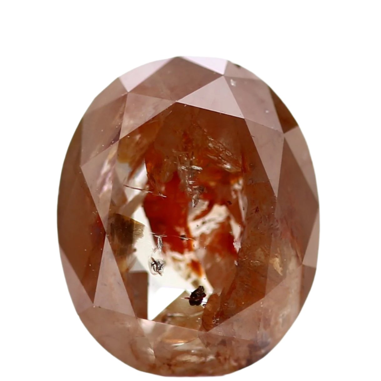1.15 Carat Natural Orange Brilliant Oval Cut Diamond 6.9 MM