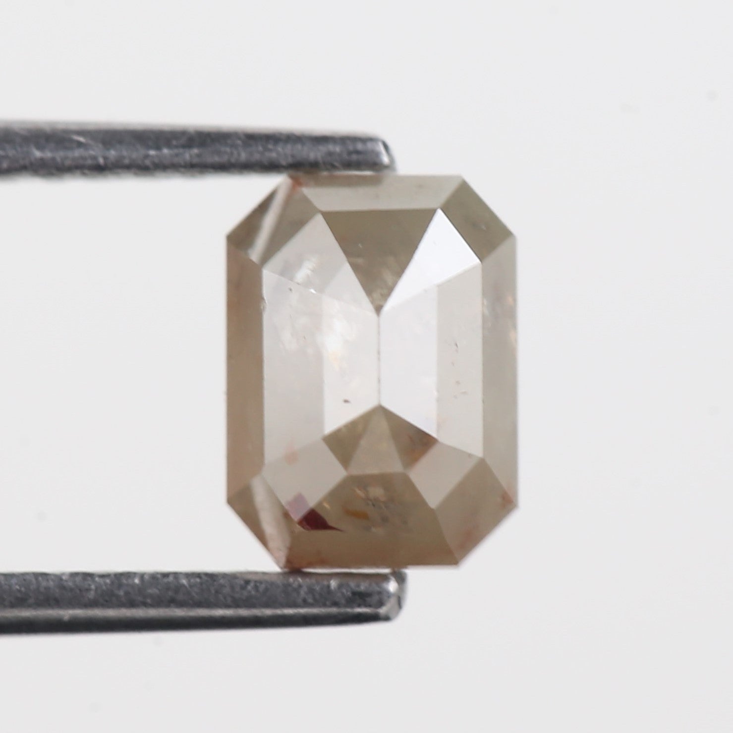 Brown Emerald Cut Natural Diamond Rustic Loose Diamond 6.60 MM
