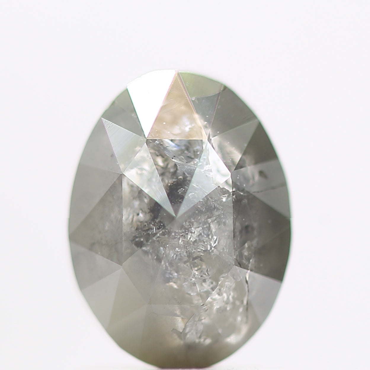 1.16 Carat Oval Shape Salt and Pepper Diamond 7.30 MM