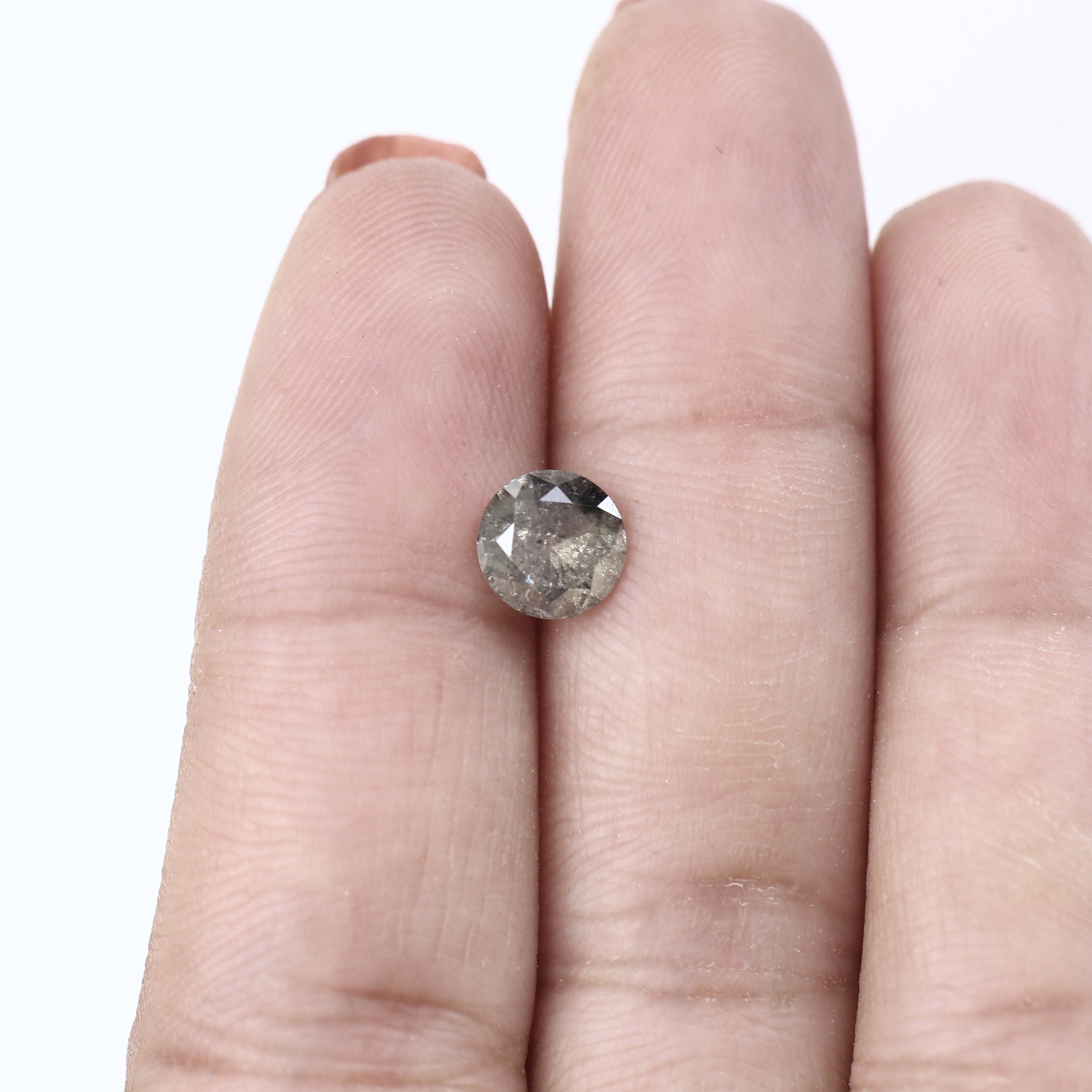 Loose Salt and Pepper Diamond - Round Cut with Natural Grey Inclusions