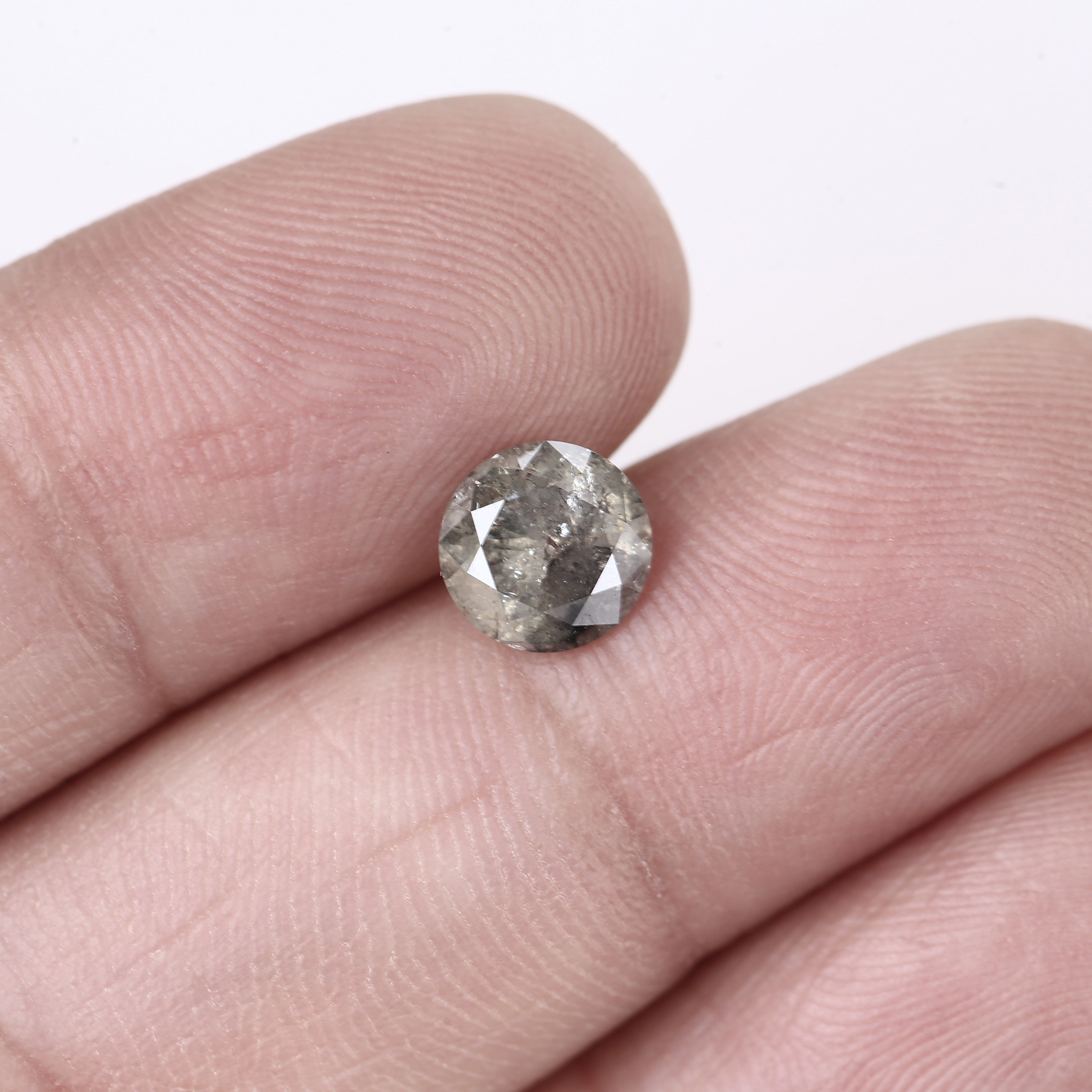 Salt and Pepper Diamond - 6.8 MM - Natural Round Cut - Perfect for Statement Rings