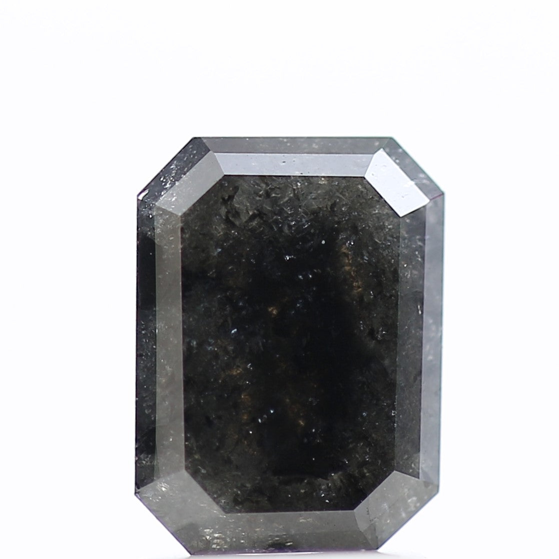 1.18 Carat Natural Emerald Loose Black Salt And Pepper Diamond 7.97 MM